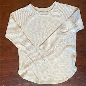 American Eagle Ivory Waffle Knit Sweater